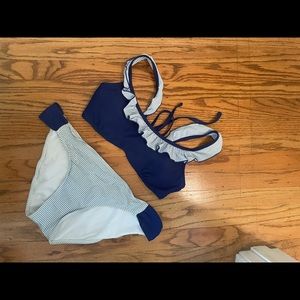 Lauren James seersucker two piece bathing suit